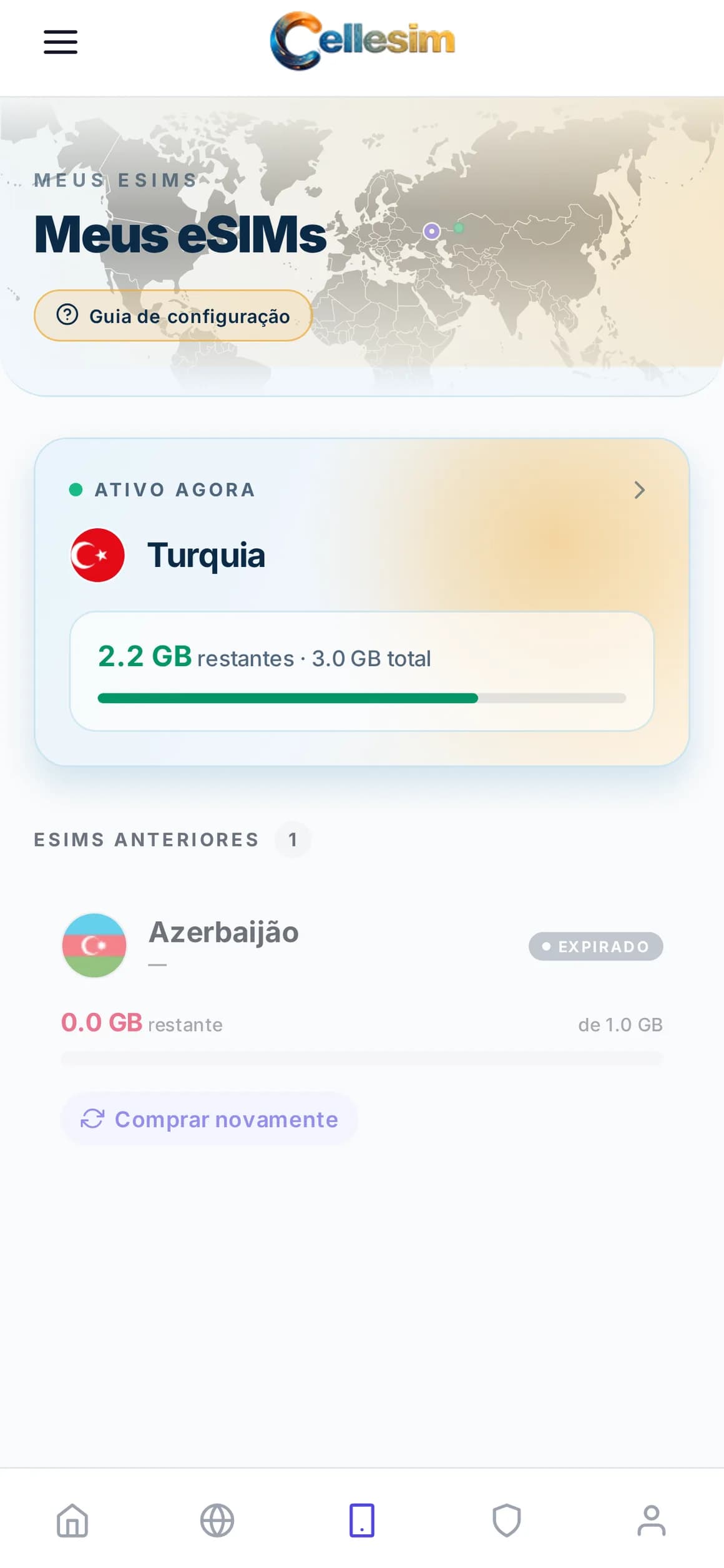 Cellesim · USO DE DADOS