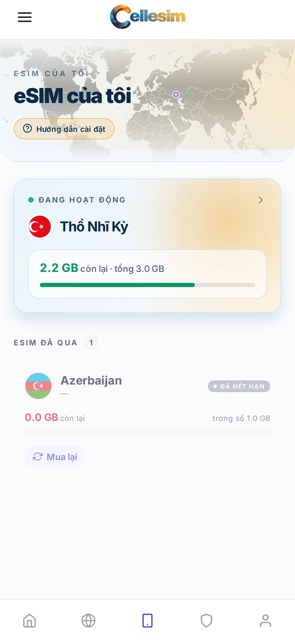 Cellesim · SỬ DỤNG DỮ LIỆU