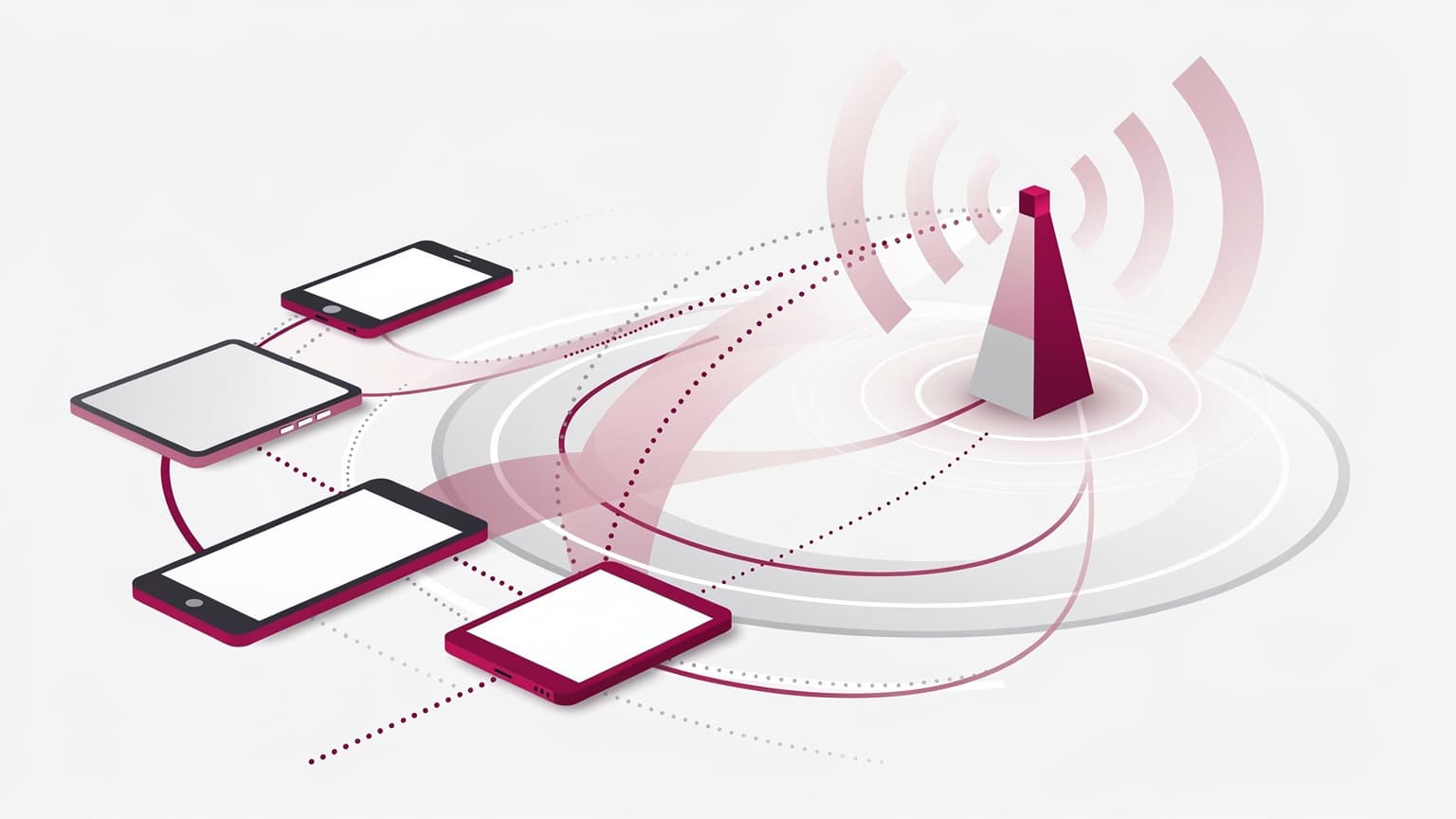 Abstract representation of digital connectivity and a network tower, symbolizing Deutsche Telekom's eSIM service.