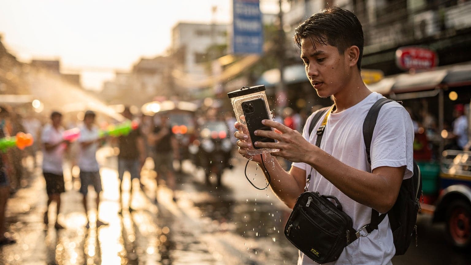 2026泰国泼水节(Songkran)求生指南:eSIM如何应对手机防水与拥堵