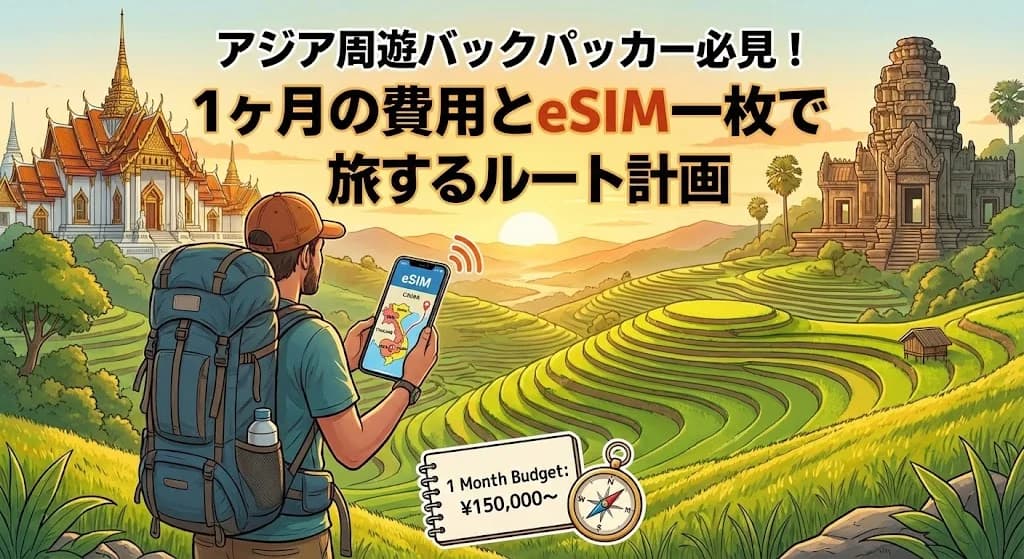 アジア周遊バックパッカー必見!1ヶ月の費用とeSIM一枚で旅するルート計画