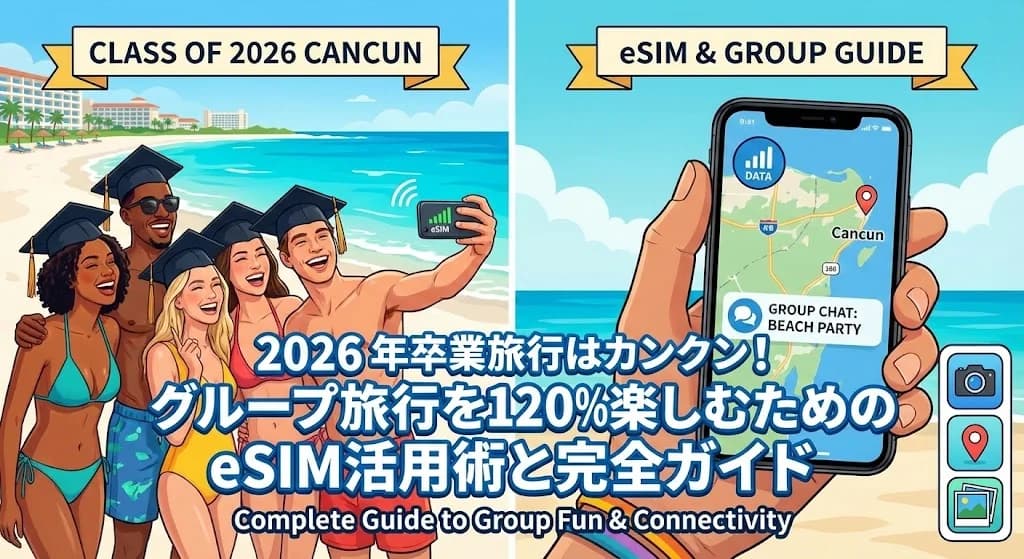 2026年卒業旅行はカンクン!グループ旅行を120%楽しむためのeSIM活用術と完全ガイド