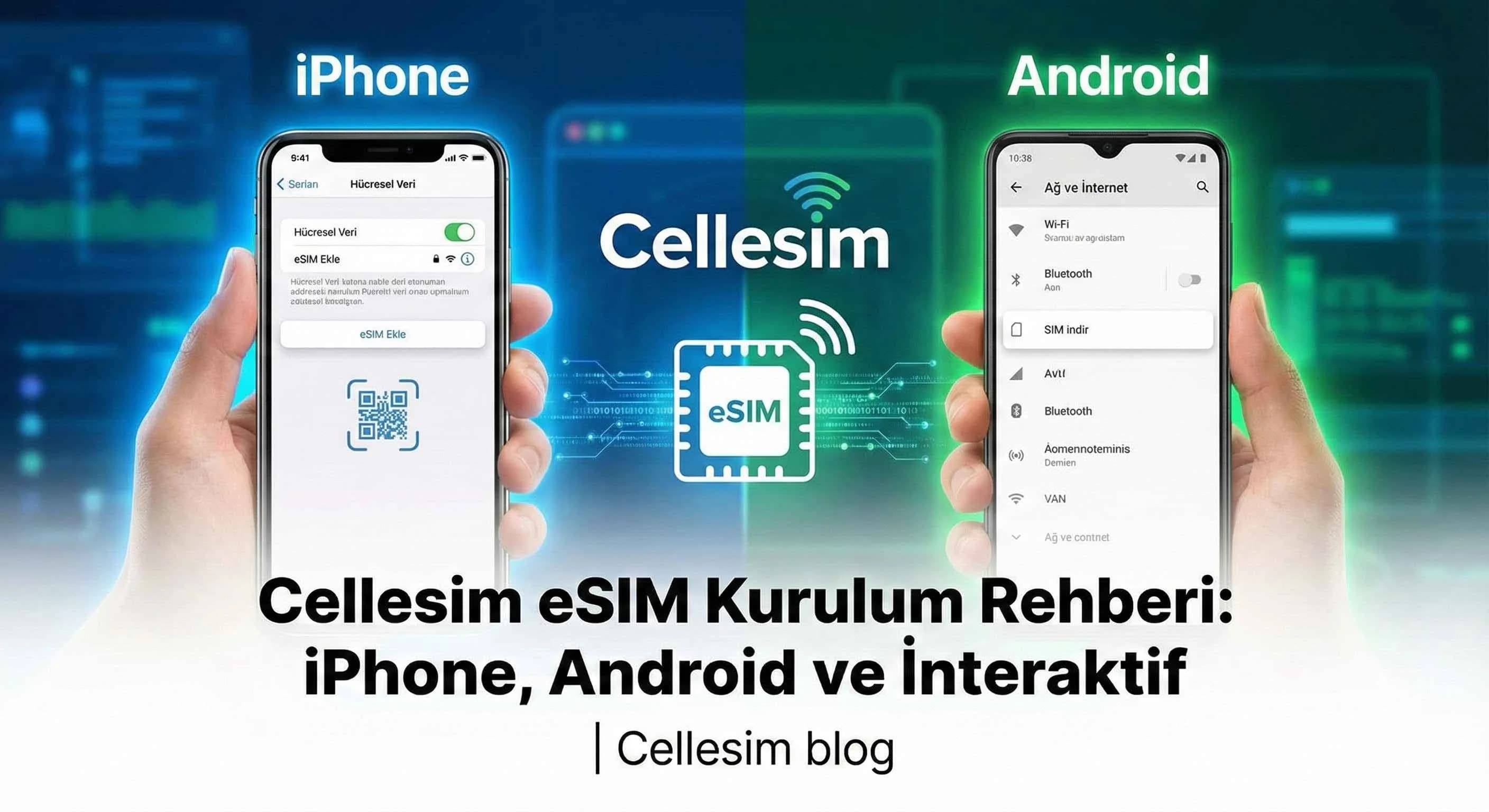 Cellesim eSIM Kurulum Rehberi: iPhone, Android ve İnteraktif