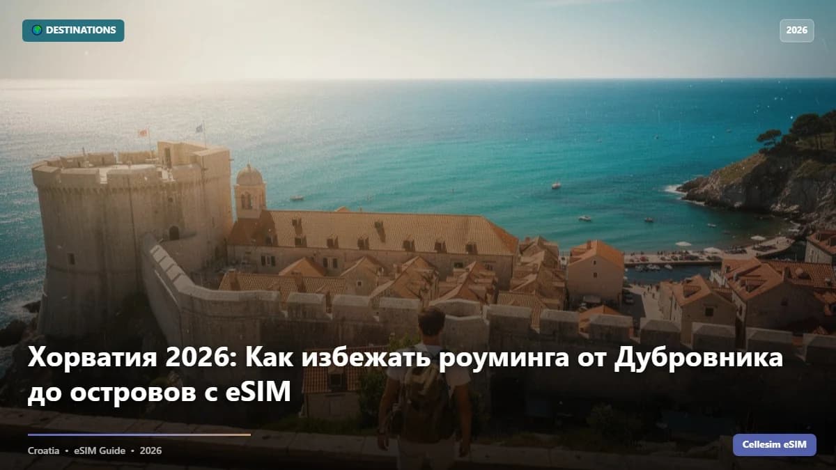 Хорватия 2026: Как избежать роуминга от Дубровника до островов с eSIM