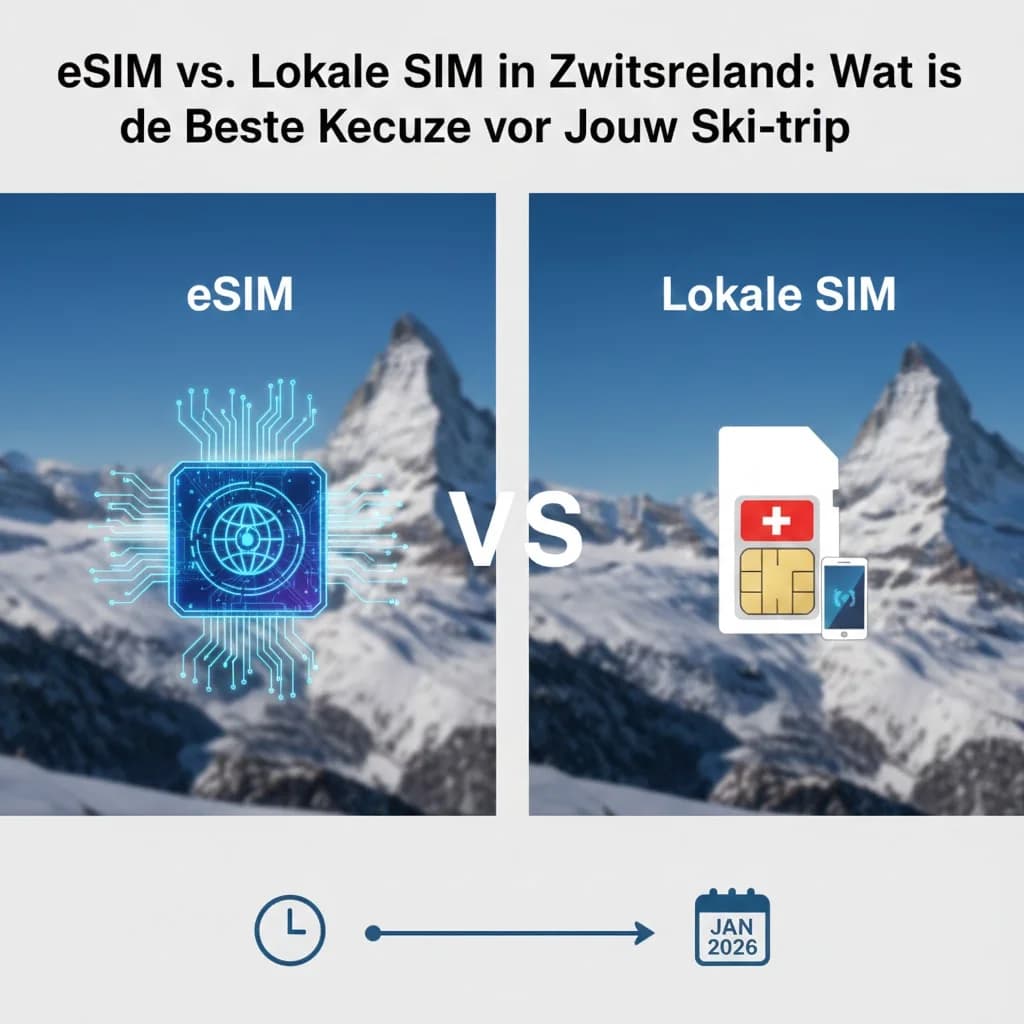 eSIM vs. Lokale SIM in Zwitserland: Wat is de Beste Keuze voor Jouw Ski-trip?