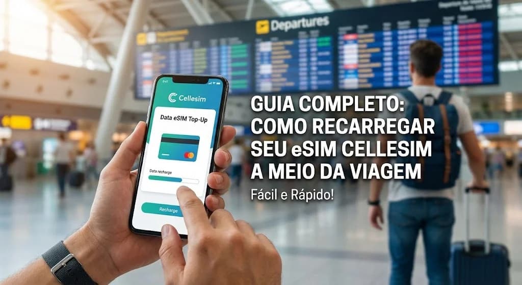 Guia Completo: Como Recarregar seu eSIM Cellesim no Meio da Viagem
