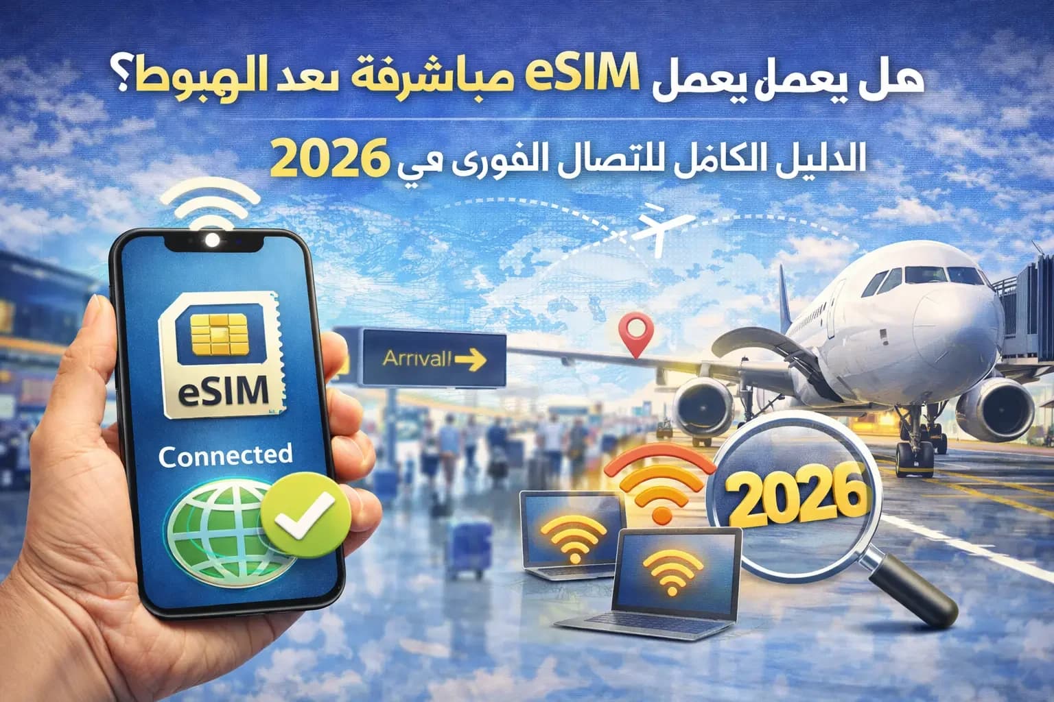 هل يعمل eSIM مباشرة بعد الهبوط؟ الدليل الكامل للاتصال الفوري في 2026
