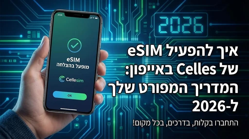 איך להפעיל eSIM של Cellesim באייפון: המדריך המפורט שלך ל-2026