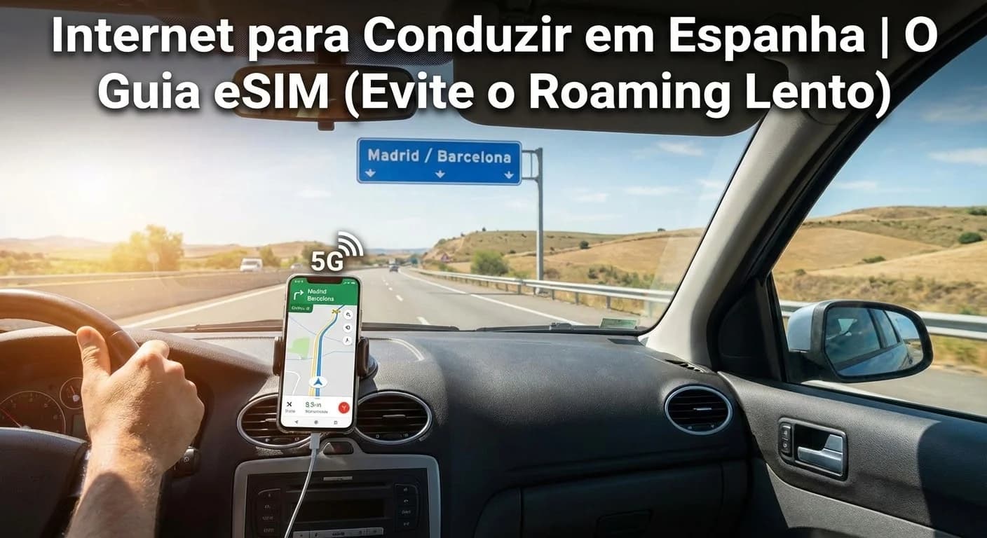 Internet para Dirigir na Espanha | O Guia eSIM (Evite o Roaming Lento)