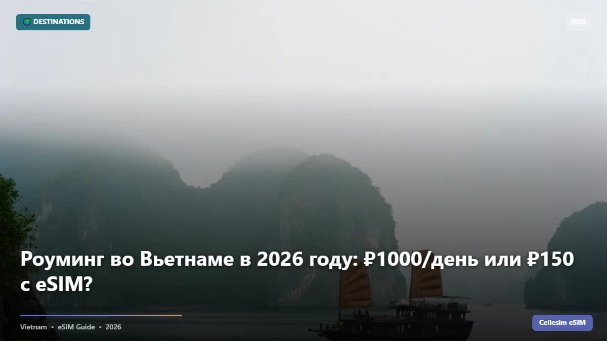 Роуминг во Вьетнаме в 2026 году: ₽1000/день или ₽150 с eSIM?