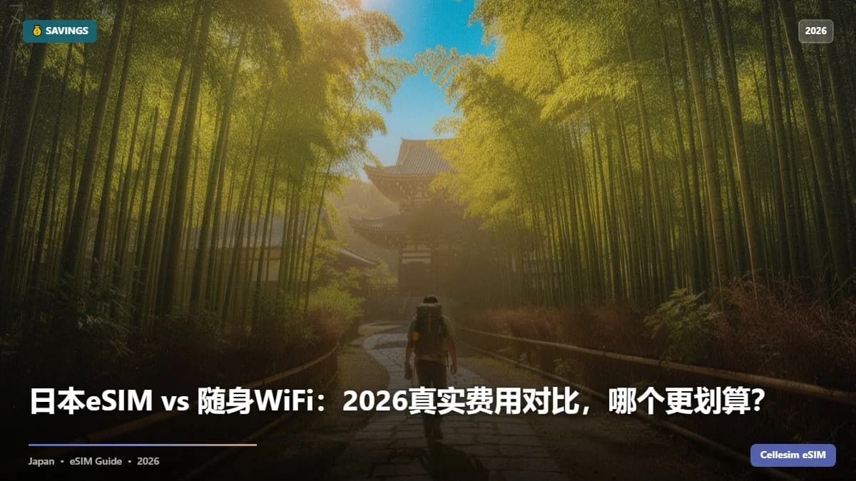 日本eSIM vs 随身WiFi:2026真实费用对比,哪个更划算?
