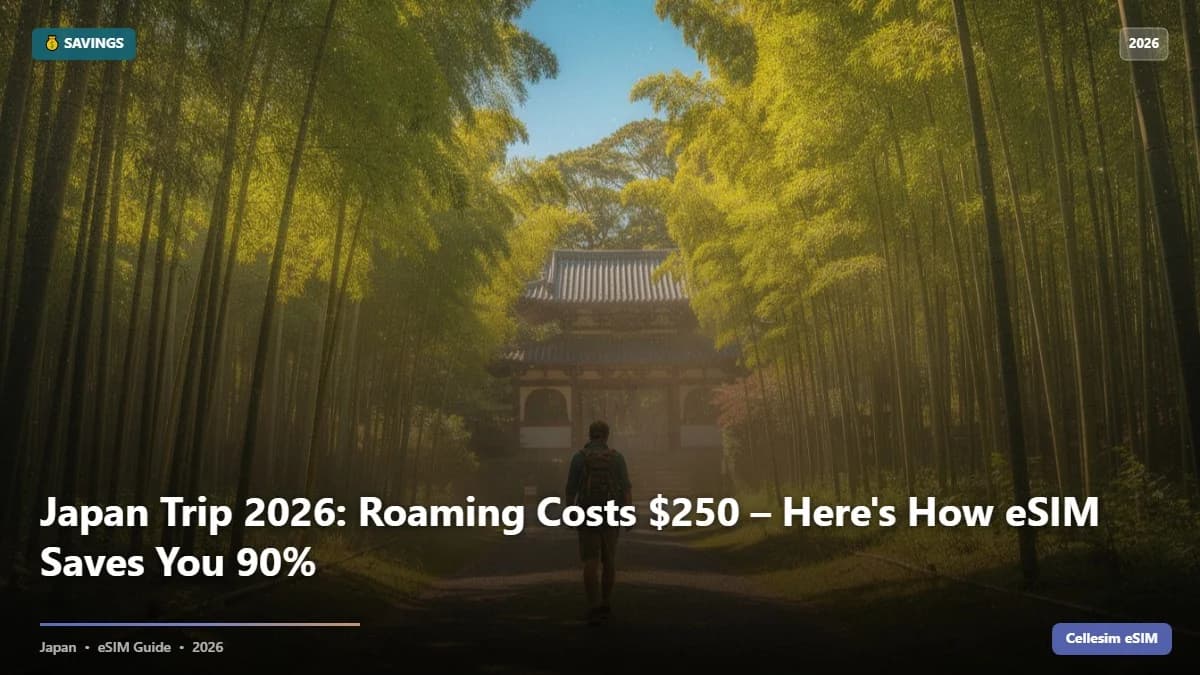 Japan Trip 2026: Roaming Costs $250 , Here's How eSIM Saves You 90%