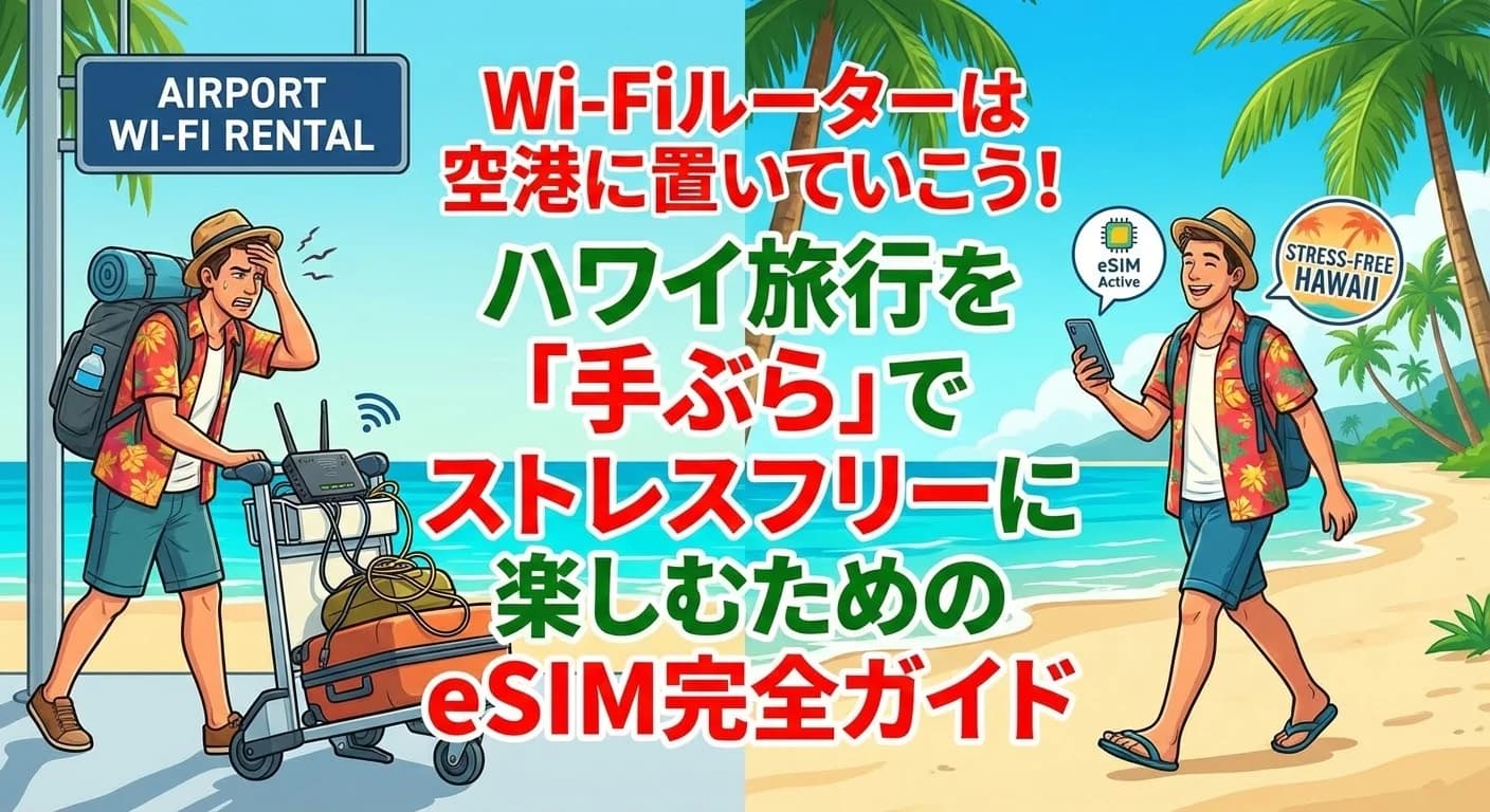 Wi-Fiルーターは空港に置いていこう!ハワイ旅行を「手ぶら」でストレスフリーに楽しむためのeSIM完全ガイド