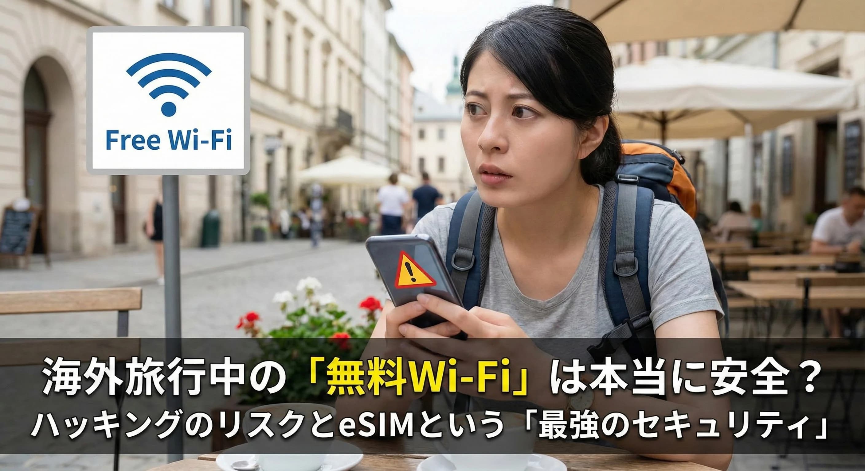 海外のフリーWi-Fiは危険?ハッキング対策にはeSIMが最強な理由