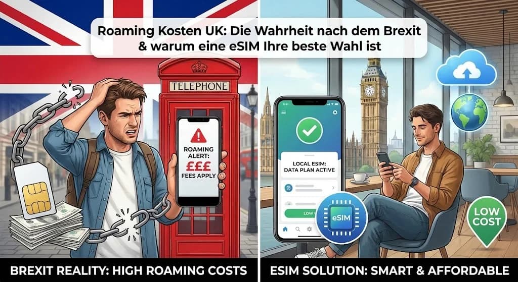 Roaming Kosten UK: Die Wahrheit nach dem Brexit & warum eine eSIM Ihre beste Wahl ist
