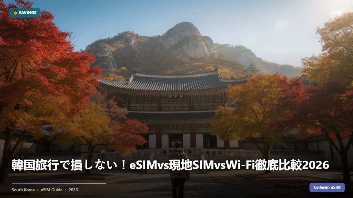 韓国旅行で損しない!eSIMvs現地SIMvsWi-Fi徹底比較2026