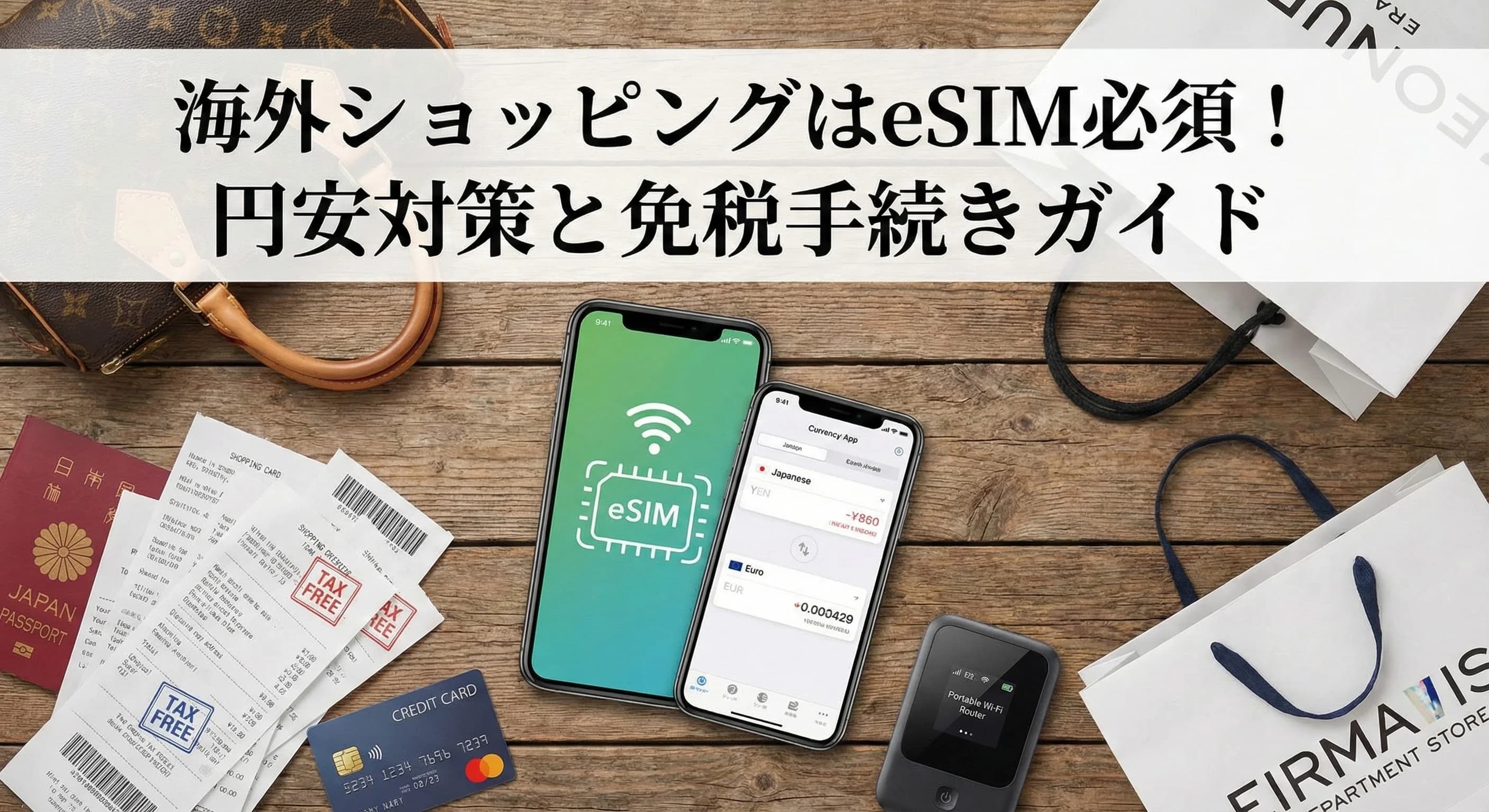 海外ショッピングはeSIM必須!円安対策と免税手続きガイド
