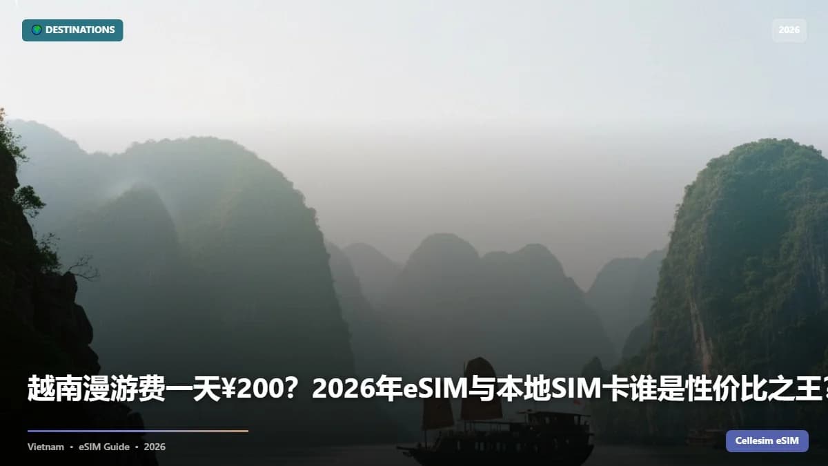 越南漫游费一天¥200?2026年eSIM与本地SIM卡谁是性价比之王?